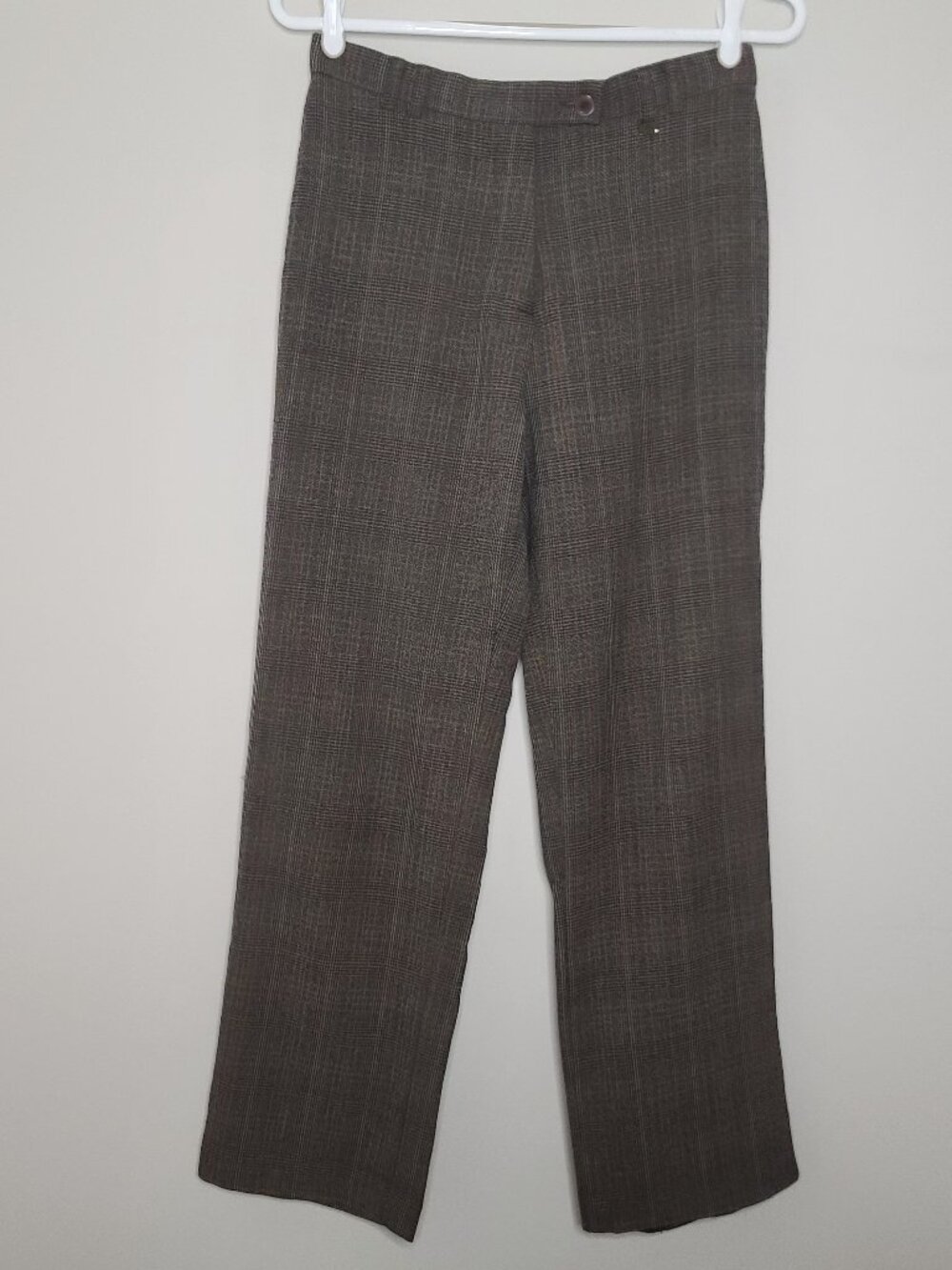 TanJay Petites Grey / Brown Tartan Plaid Trouser Size 6